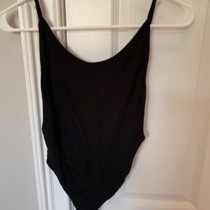 backless black spaghetti strap bodysuit